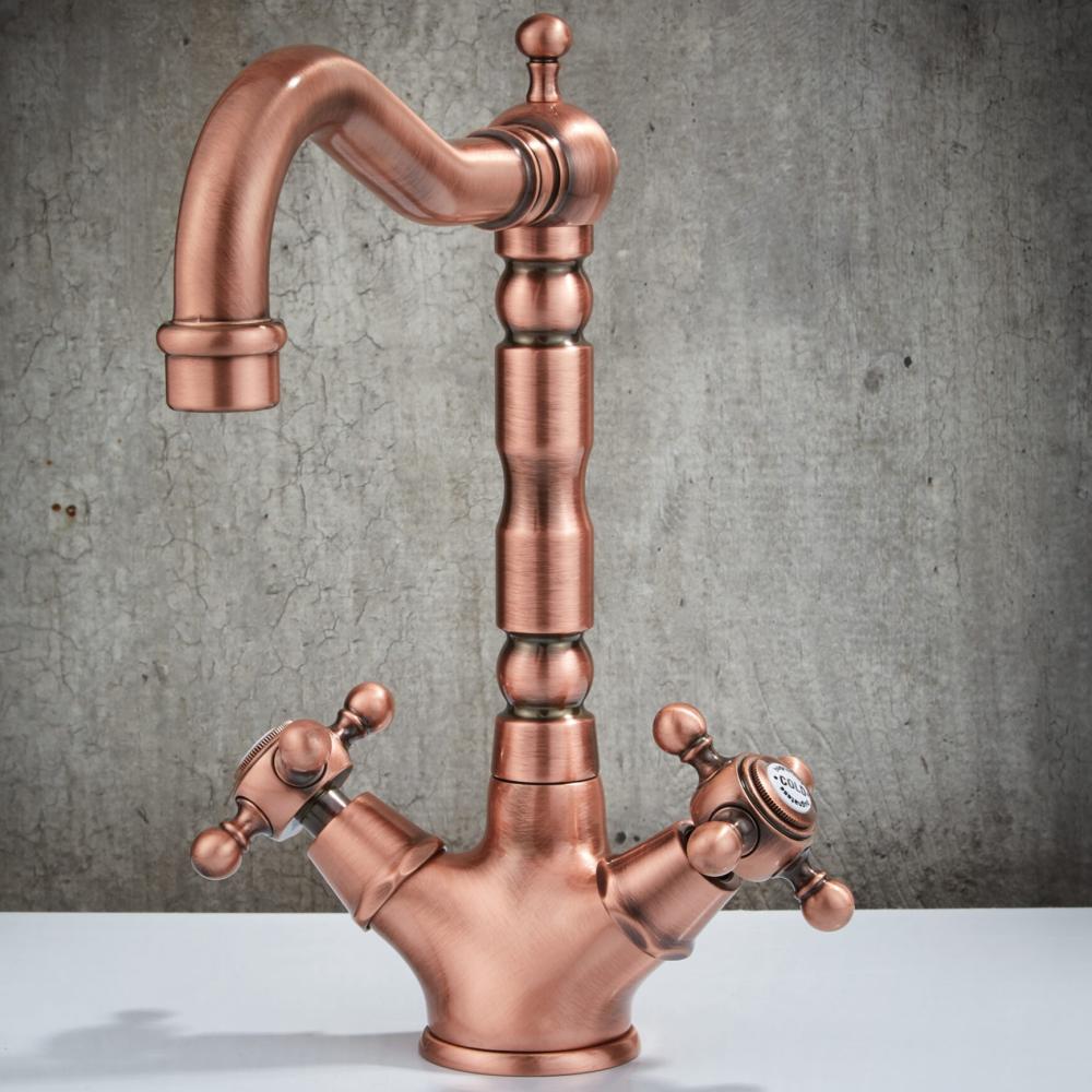 rustikalna mediteranska cervena medena kuchynska bateria kupelna klasicke mosadzne baterie toskanska talianska restauracia bistro bugnatese.jpg